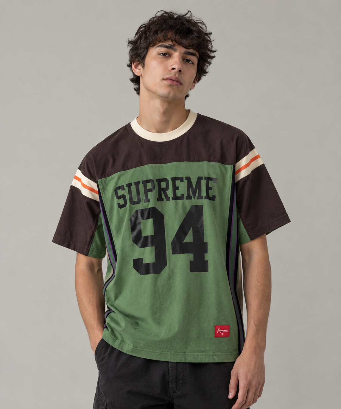 Split S/S Football Top