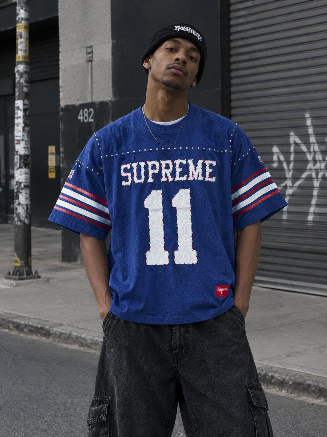 Studded S/S Football Top