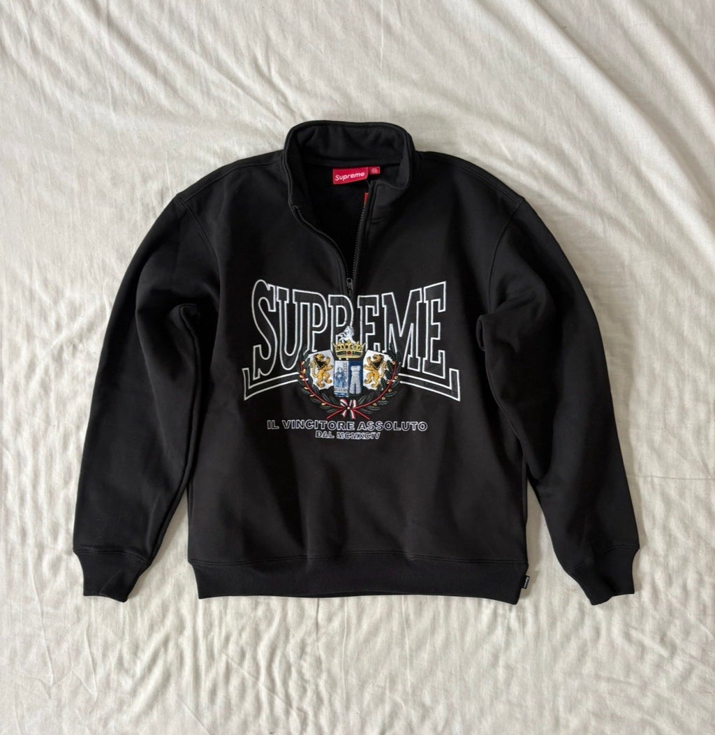 Crest Appliqué Half Zip Pullover