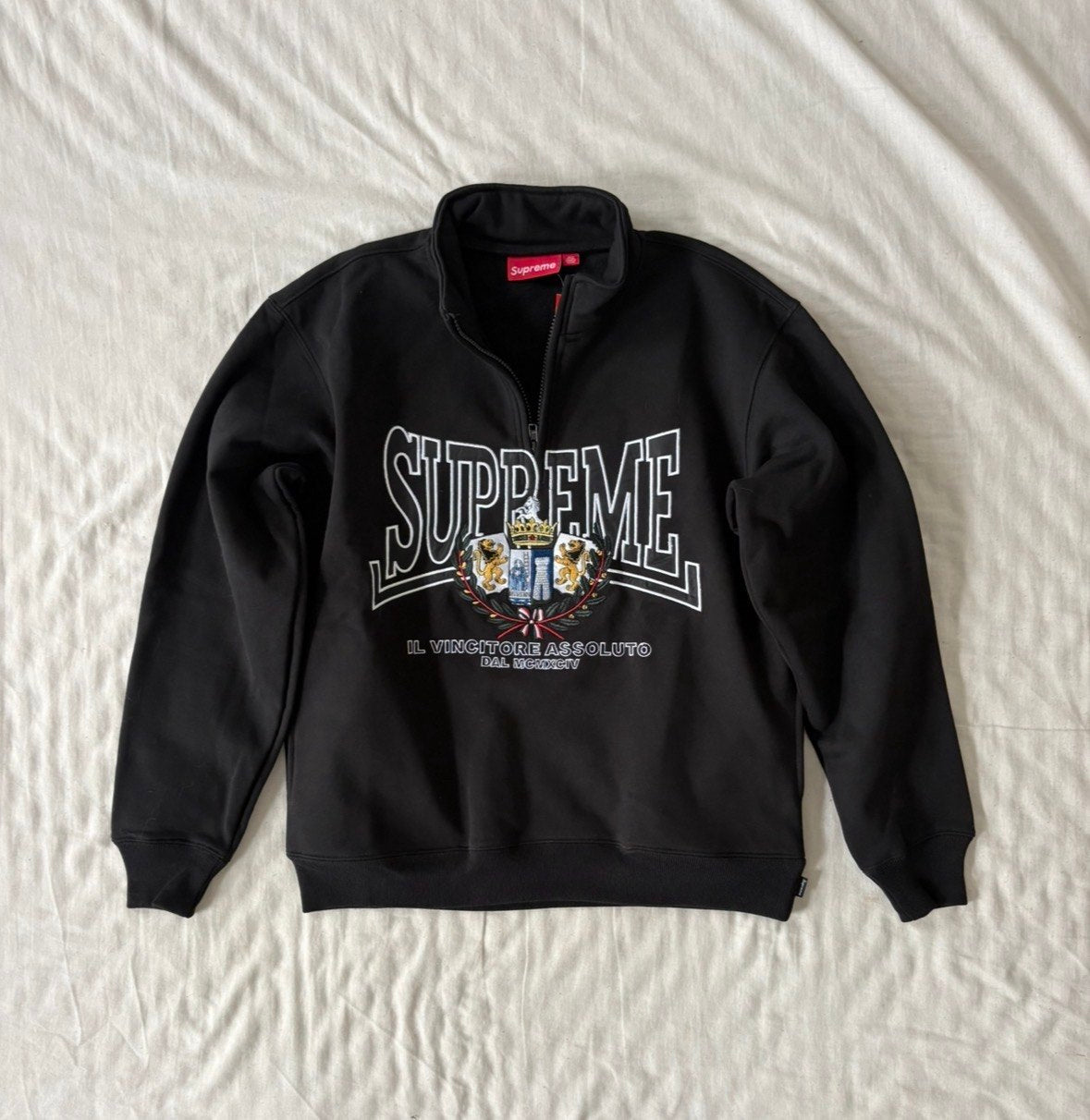 Crest Appliqué Half Zip Pullover